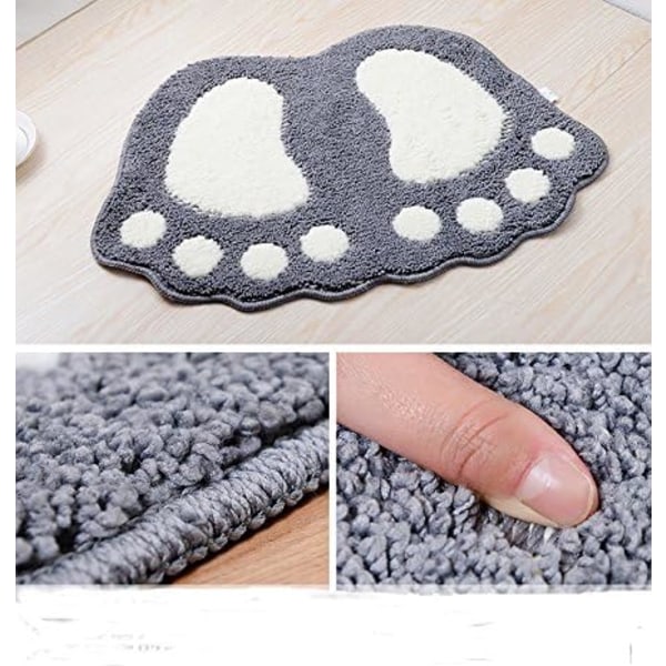 Bath Mat Non-Slip Microfiber Bath Mat Designer Bath Mat Soft Bath Mat for Bathroom Kids Room (48 x 67 cm, Grey)