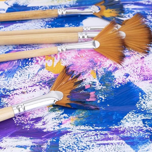 Penselsett 5 Deler Viftepensel Kunstnerpensler Nylon