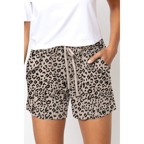 Damshorts i boxarstil, avslappnade, sommar 2023 Leopard Print L