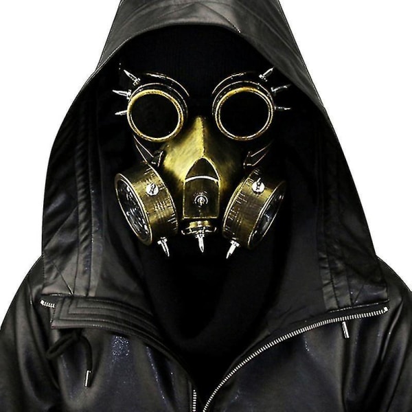 Punk Gothic Blue Spikes Steampunk Gas Mask Goggles Cosplay Rekvisitter Halloween Kostume Tilbehør Hommes / Femmes Crjjkoy