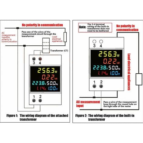 D52-2066 100A multifunksjonell digital elektrisk strømmåler AC250-450V skinnemontert elektrisk strømmåler
