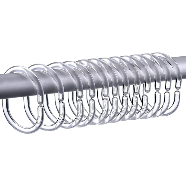 Piao 30-pack Duschdraperiringar Gardin C-ringar Hängare Badrumsdraperi Loop Clip Slide (transparent) Colorless
