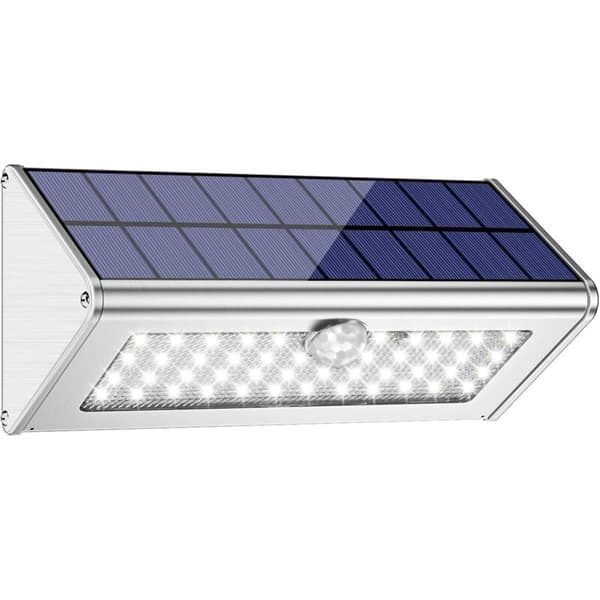 Utendørs solcellelampe, IP65 vanntett, trådløs, 4500mAh, 46 LED solcellelyskaster for hage