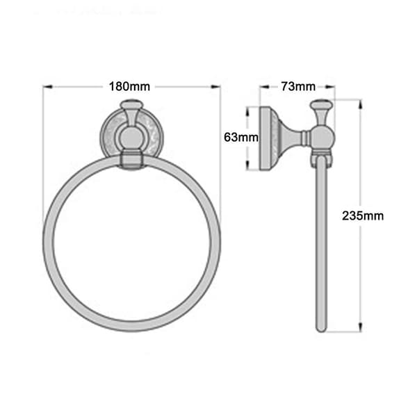 Antikk Messing Håndkle Ring Retro Håndkle Stativ Hardware Håndkle Henge Ring For Bad Rustfritt