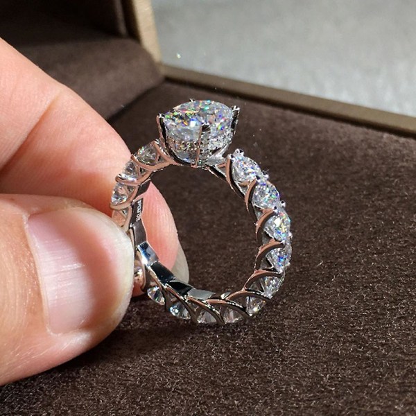 Elegant kvinner full rhinestone innlagt finger ring bryllup forlovelse smykker gave US 9