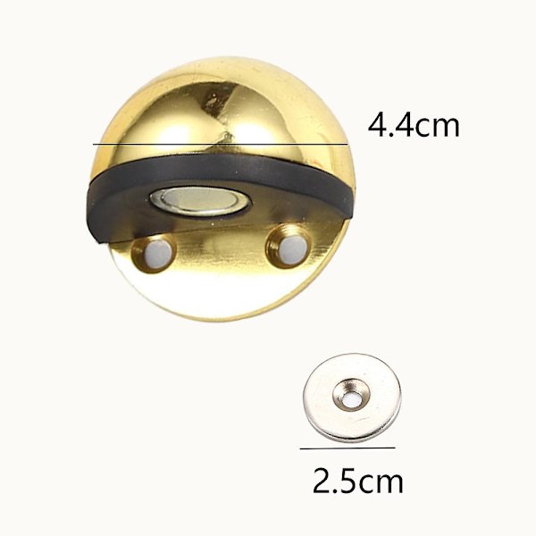 2-pack dörrstopp, magnetisk dörrstopp, dold modern golvmonterad magnetisk dörrfångare dörrhållare gold