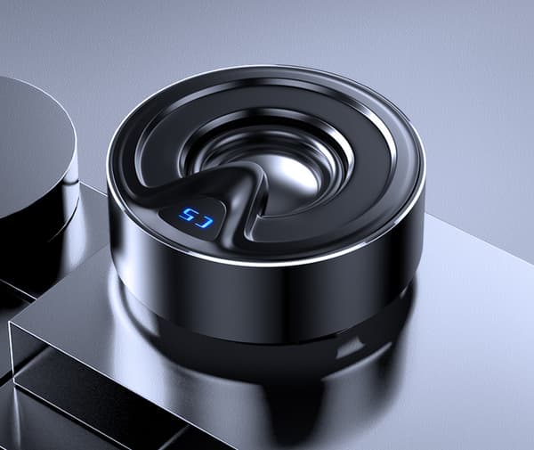 Metal Bluetooth-højttaler, mini trådløs subwoofer-højttaler i aluminiumlegering (den sorte)
