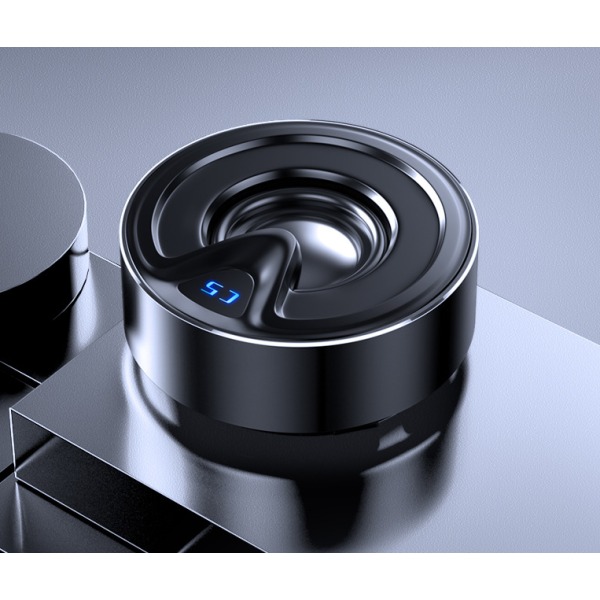 metall bluetooth högtalare, mini trådlös subwoofer högtalare i aluminiumlegering (den svarta),