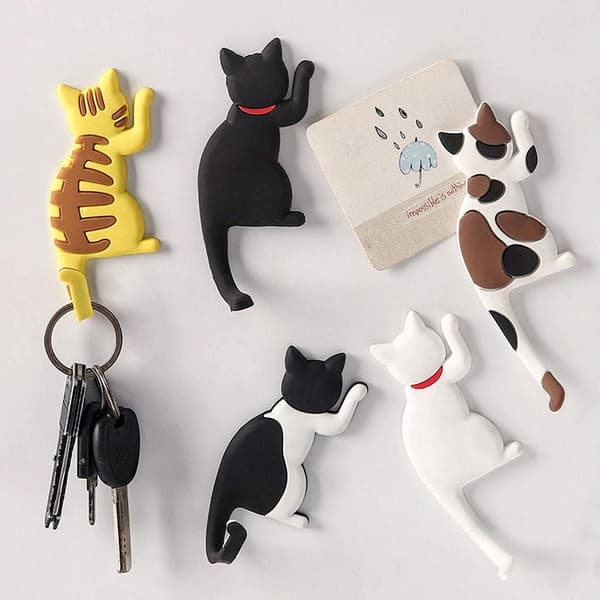 Køleskabsmærkater, PVC Magnet, Krog Magnetiske Katte Nøglekroge, Legetøj