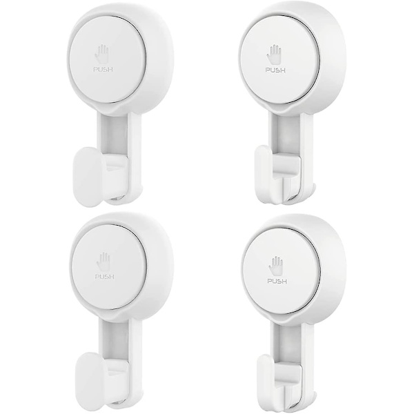 Handdukskrokar för badrum, 4-pack sugkoppskrokar, borrfria sugkoppar, kraftiga duschkrokar, max 5 kg belastning, kranshängare, kraftfull