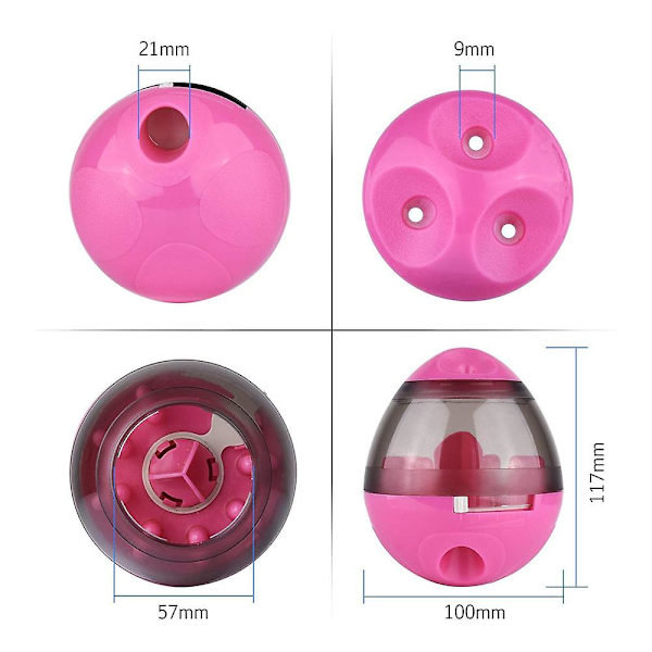 Hund- & Kattleksak, Matbehållare för Husdjur, Långsam Matningskål, Kattdispenser, Liten Interaktiv Sammanvikbar Stimulerande Leksak, Justerbar Godisätande Behållare Pink