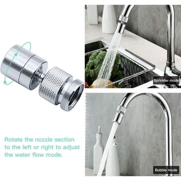(Universal Dual Mode All Copper Aerator + Copper Adapter) Splash Proof Aerator til Køkken og Badeværelse