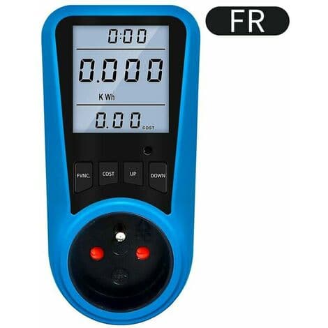 Digital strømmåler, EU-stik, AC voltmeter, energitester, US UK AU FR BR IT reguleringsstik