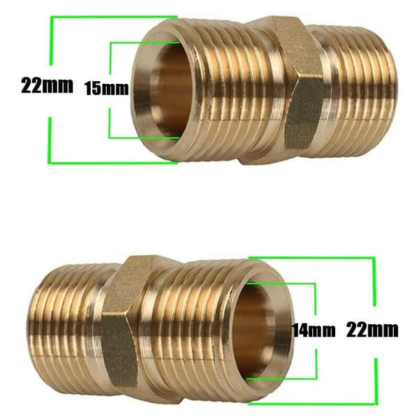 M22-15 mm Han til M22-14 mm Han Ydre Gevindforbindelse