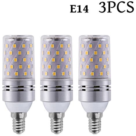 3 kpl LED-lamppu kattokruunulamppu 3000K lämmin valkoinen valo E14-12W