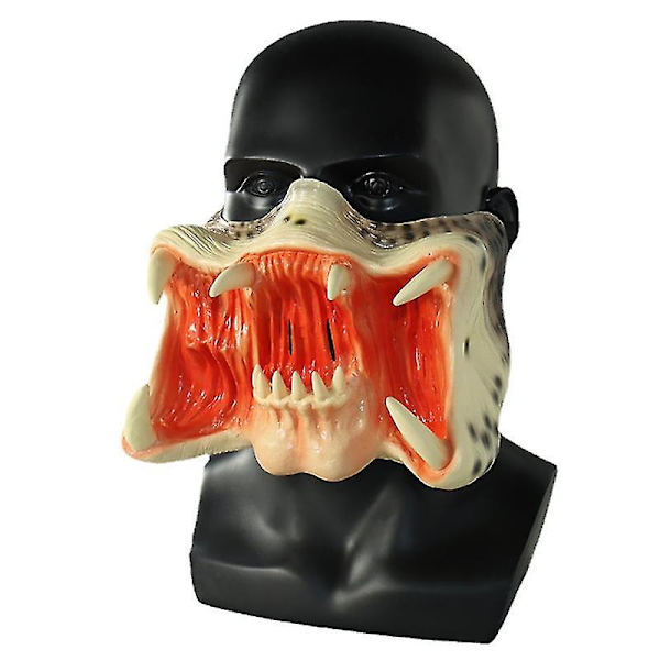 Latex Halvmask Predator Mask Läskig Halloweenfest Rekvisita Cosplay Kostym Rollspel För Vuxen Unisex Presenter