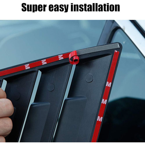 2-pack Racing Style ABS Kolfiber Bakre Sidofönster Louvers