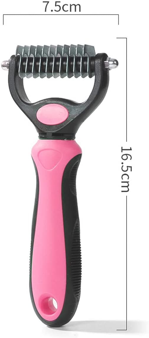 Plejeværktøj til kæledyr, plejekam til hunde og katte (pink)