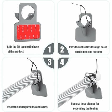 Set med 2 pool slanghållare, pool adapter, grå pooltillbehör, för poolslangar inom 38 mm, Fonepro