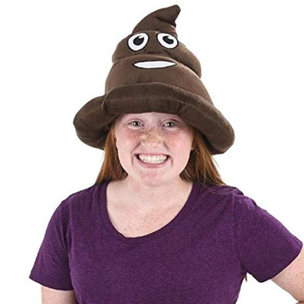 Fancy brun emoticon bæsjhatt