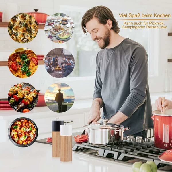 6 tommer hvid pose + 6 tommer sort pose kværn bakelite håndkværn krydderiflaske egnet til hjemmet indendørs