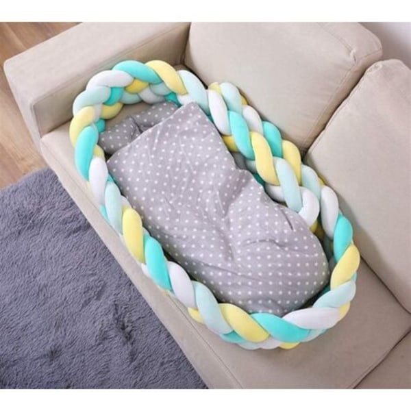 Spjälsängsskydd 4 vävning Baby Cushion Snake Flätad stötfångare Sammet Spjälsängsskydd Stötfångare Barnkammare för nyfödda Sängrumsdekor