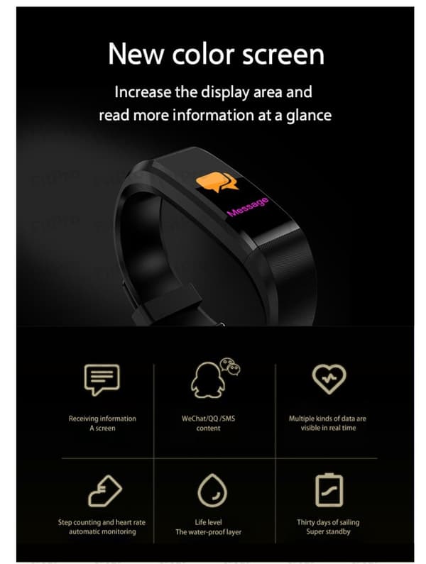 Bluetooth Sports Smart Armbånd (Sort)