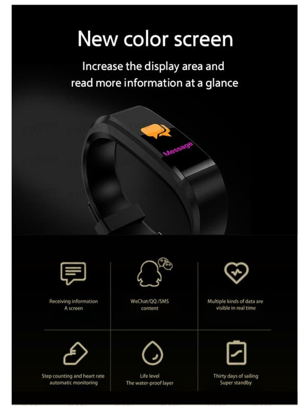 Bluetooth sports smart armbånd (svart)
