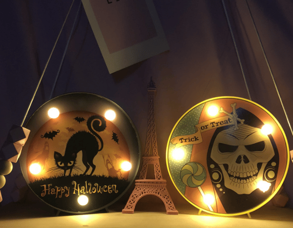 LED Medium Rund Modellampe, Julefestpynt Dekoration LED Natlys (Halloween Serie Medium Rund Modellampe)