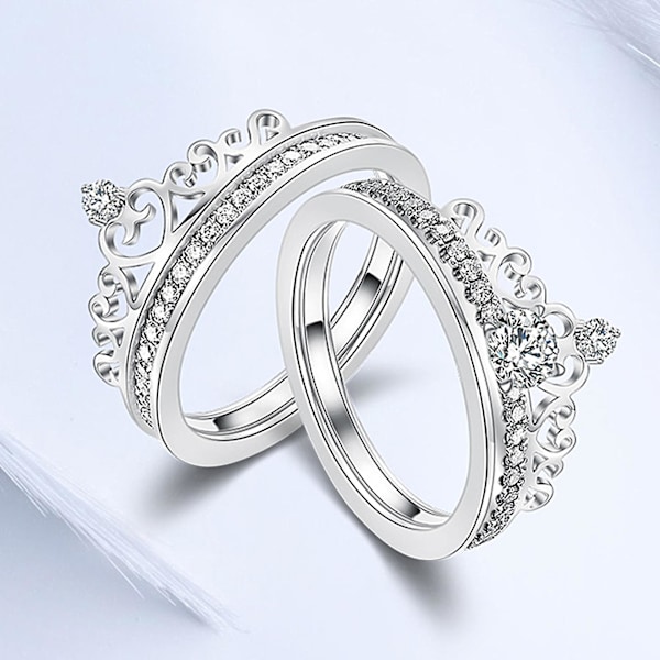 Legering Ring Solid Avtakbar Krone Avtakbar Krone Dame Ring Til Bryllup Rose Gold US 10