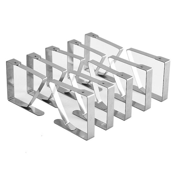 8 stk. rustfrit stål anti-slip dug clips til fastgørelse af dug til husholdning, promenade og borddug