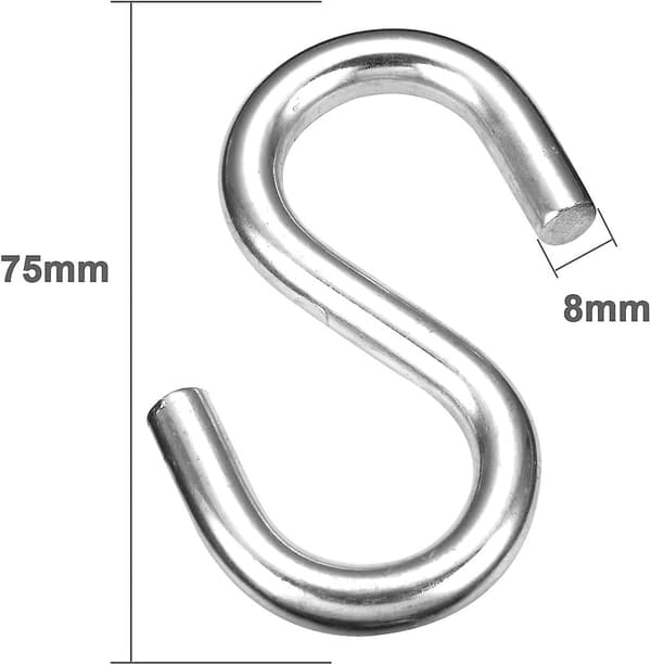 S-muotoiset koukut S-ripustuskoukut S-metalliripustin, 3 tuumaa pitkä (4 pakkausta)