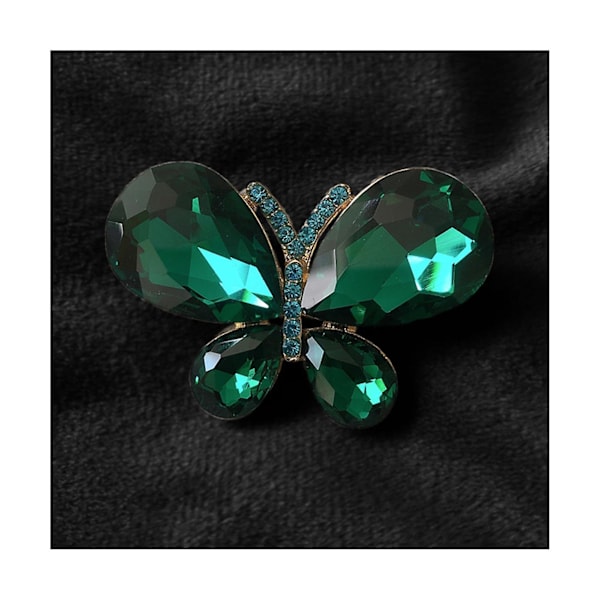 Kristallfjäril Personlig Legering Corsage Smycken Present till Kvinnor Flickor Green