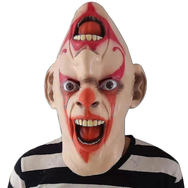 Skräck upp och ner Clown Mask Latex Huvudbonader Halloween Carnival rekvisita