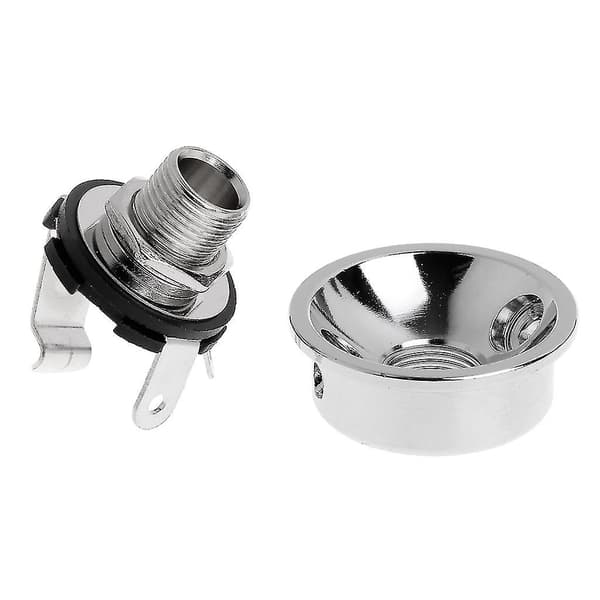 For 6.35mm Plug Electrosocket Tl Sølv Elektrisk Gitar Krom Socket Jack Plate