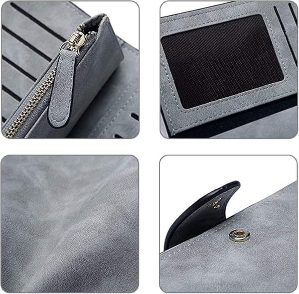 1 Stk Grå Damepung, Dametaske, PU Læder Clutch