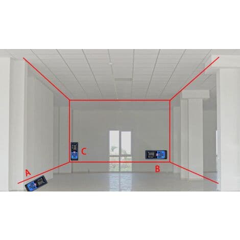 Digital Laser Afstandsmåler, Digital Laser Måler, Længde/Areal/Volumen Teorem/Pythagoras Teorem Måling med LCD Bac