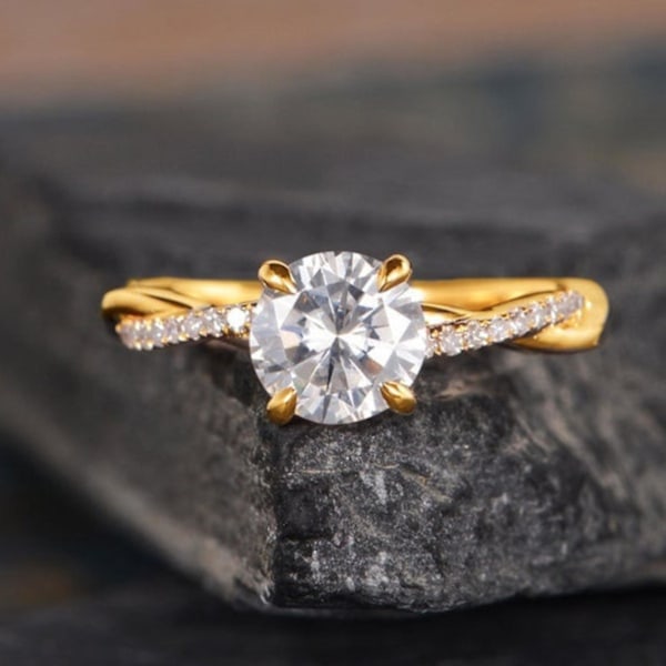 Elegant Damring med Fullt Inlagt Kubisk Zirkonia för Kvinnor - Bröllopsjuveler Rose Gold US 11