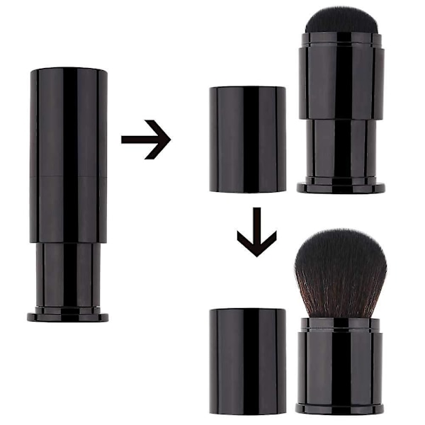 Retrakterbart sminkborste - puderborste, foundationborste, reseborste för rouge, bronzer och puder