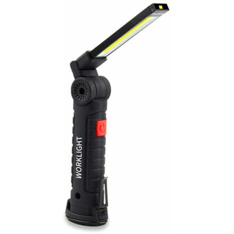 Oppladbar lampe, multifunksjonslampe, multifunksjonslommelykt med magnet, COB arbeidslampe, USB sammenleggbar lading, ut