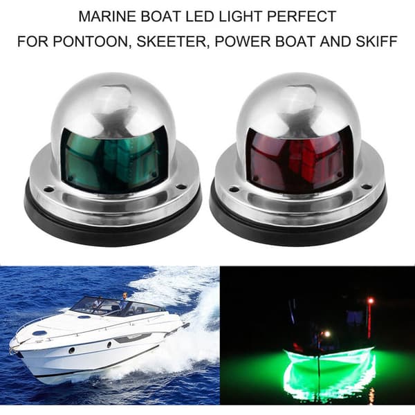 Skip med navigasjonssignallampe, rustfritt stål, LED, båt yacht, søkelys