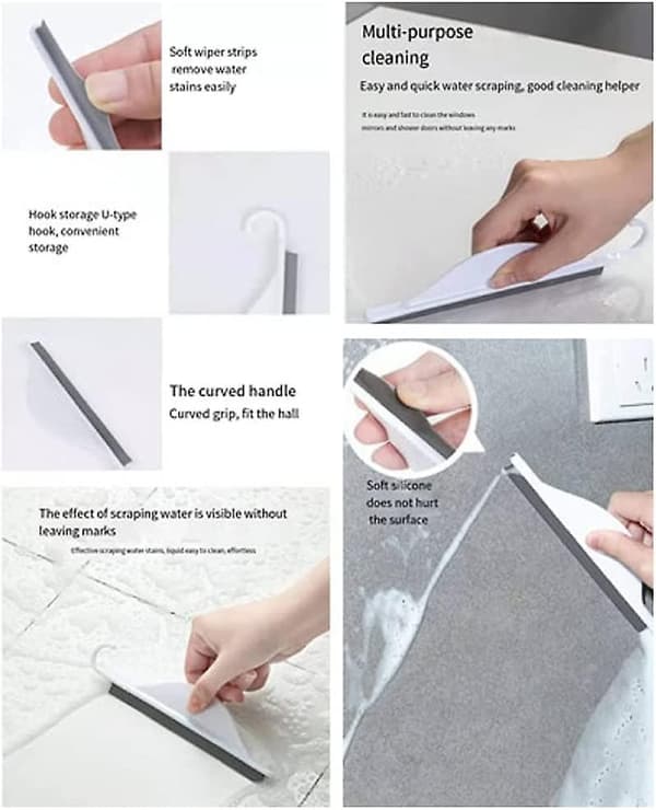 Brusk Squeegee, Badeværelses Squeegee, 3 stk Silikon Squeegee, Brusebad Spejl Glas Squeegee, Brusebad Squeegee Glas Badeværelses Squeegees, Silikon Squeegee