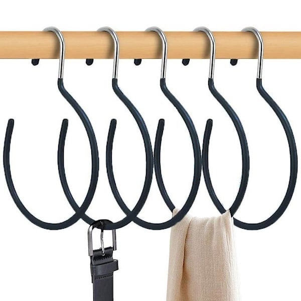 5-pack Kappkrok, Multifunktionella Hängkrokar Black