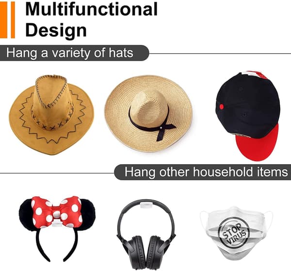 12-pack självhäftande hattkrokar, minimalistisk väggmonterad hatt