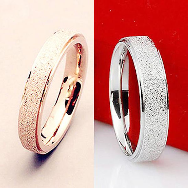 Herr Dam Bröllopsband Ring Rostfritt Stål Matt Ring Smycken Pargåva Gold Size 12