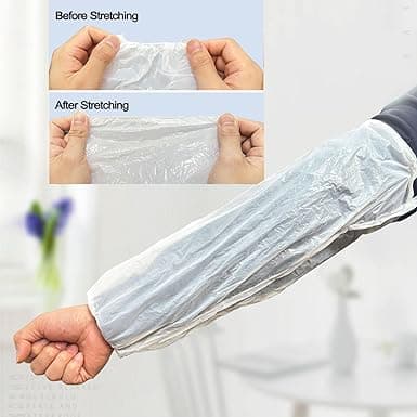 200 engångsärmar för målning, reparation, rengöring, tatuering, dusch - Skyddande ärmar med elastisk handled