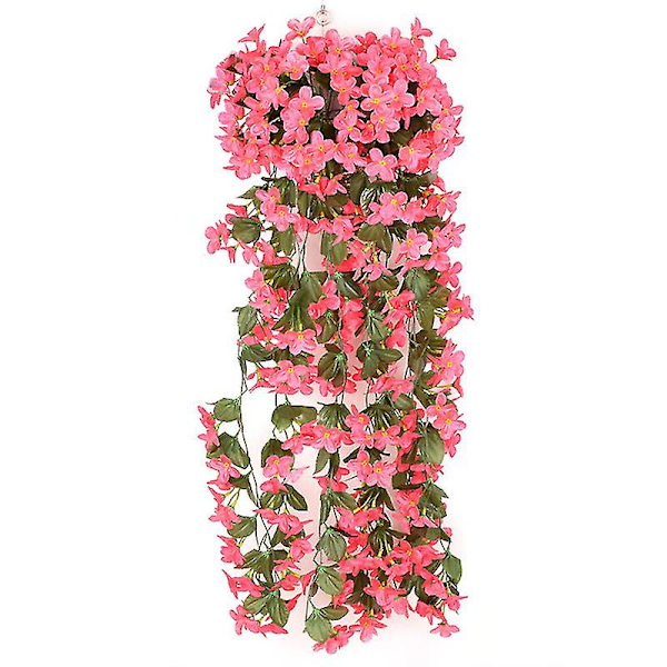 Keinotekoinen Viiniköynnös Riippuva Kukkaköynnös Rattan Puutarha Seinäkoriste Rose Red 2PCS