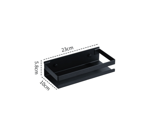 Vægmonteret opbevaringsstativ, 304 rustfrit stål stativ, multifunktionsstativ til køkkenudstyr (sort 23cm)