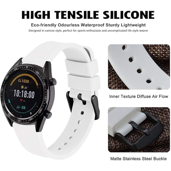 16mm Silikone Urremme med Sort Spænde, Quick Release