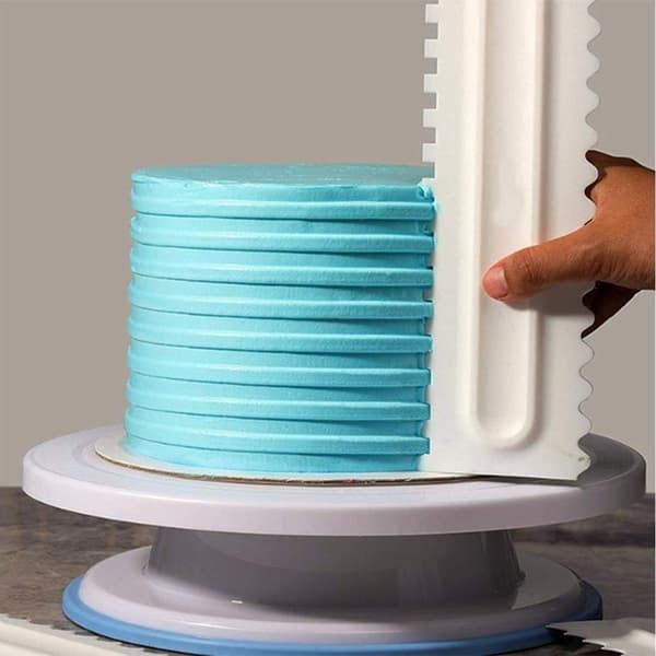 4-delars set med gräddkam, plastskrapa, DIY-tårtmodellering